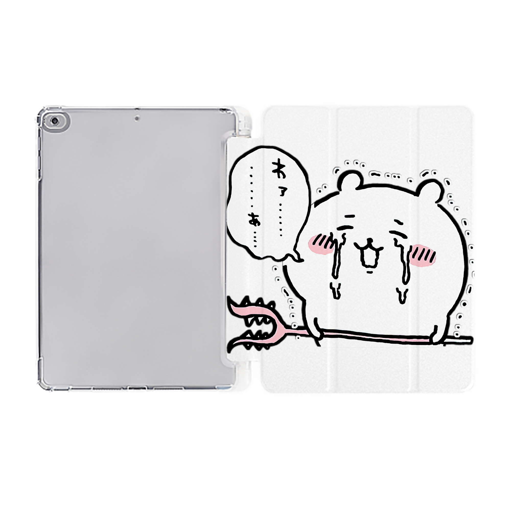 （画像用） ちいかわ ちいかわ Chii-kawa chiikawa IPad ケース ペン収納付き 三つ折りスタンド PUレザー×シリコン 対応機種9.5/10.5/10.9インチ